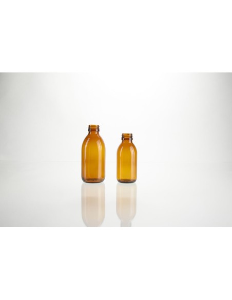 Flacons sirop ronds en verre brun - PP 28 | 125 ml (127-125)