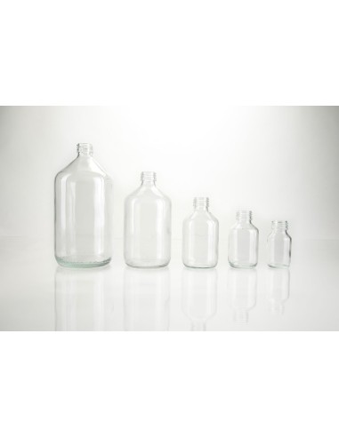 Flacons \"veral\" en verre blanc ronds - PP 28 | 50 ml (3-BIS-50)