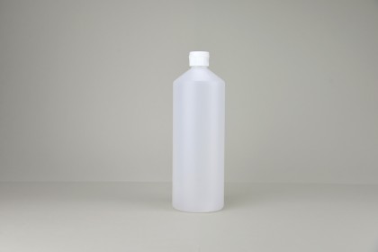 Flacon rond en PEHD et ses fermetures | 1 litre (651-1000)