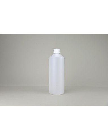 Flacon rond en PEHD et ses fermetures | 1 litre (651-1000)
