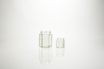 Bocaux hexagonaux en verre | 45 ml (77-45)