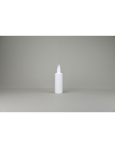 Bouillottes et spray blanches en polyéthylène rondes (vapo à  couper) | 100 ml - Bouillote + Spray Complète (661-B-100-C)