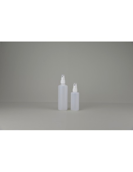 Bouillottes et spray naturelles en polyéthylène rondes (vapo à  couper) | 100 ml Bouillote + Spray Complète (661-N-100-C)