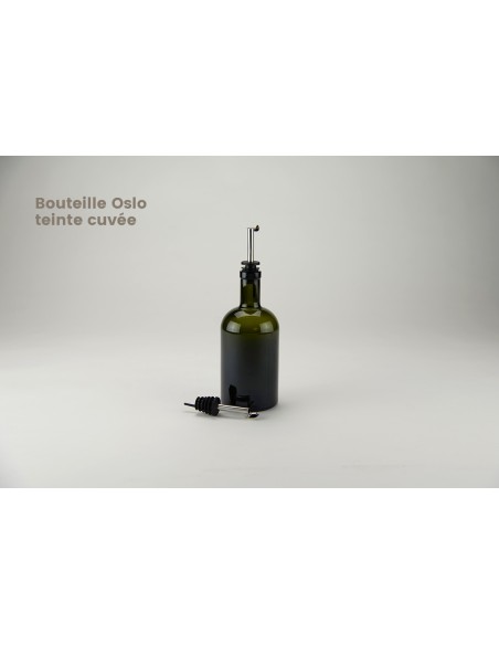 Bouteille \"oslo\" en verre blanc avec bouchon en verre | 700 ml - Bouchon synthétique, tête bois - Oslo (BOUCH-TETE-700)