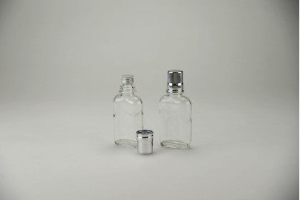 Flacon de poche | 100 ml - Avec bouchon et gobelet (76-100-GOB-ALU)