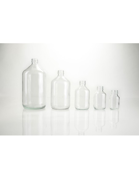 Flacons \"veral\" en verre blanc ronds - PP 28 | 500 ml (3-BIS-500)