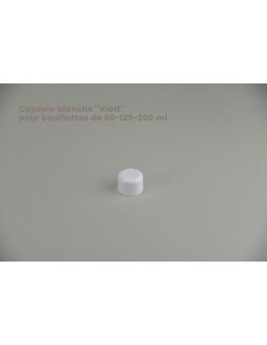 Fermetures pour bouillottes en polyéthylène et en PET (24/410) | Capsule blanche \"VIGIE\" pour bouillottes de 60 à 400 ml (650-