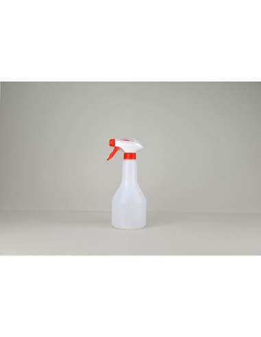 Flacons avec pistolet | Flacon rond en polyétylène HD 500ml avec pistolet rouge (659-500-C)