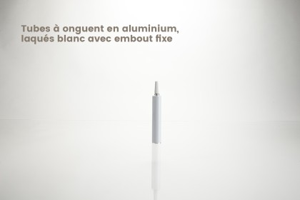 Tubes à onguents en aluminium laqués blanc | 20 ml (avec embout fixe) (307-20-A)