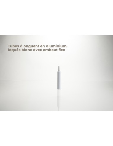 Tubes à onguents en aluminium laqués blanc | 20 ml (avec embout fixe) (307-20-A)