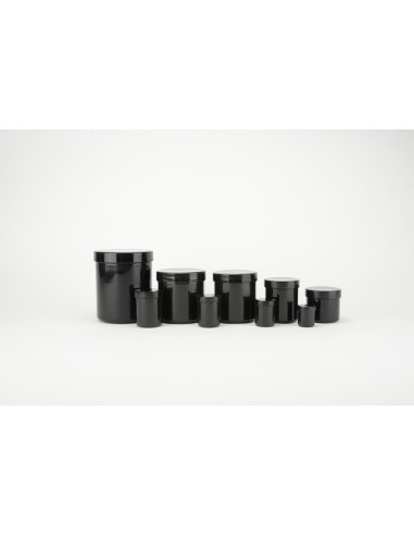 Pots à onguents en polypropylène noir | 200 gr (615-200)