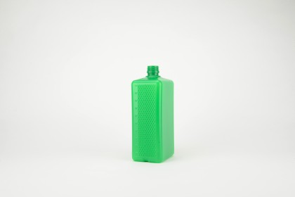 Flacon rectangulaire vert en HDPE - PP 28 | 1000 ml (655-1000)