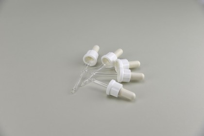 Montures pipettes blanches pour \"combi\" en verre bleu | 20 ml (MONT-33-20)