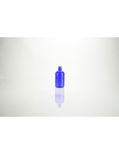 Flacons \"combi\" en verre bleu ronds - DIN 18 | 10 ml (30-BLEU-10)
