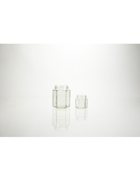 Bocaux hexagonaux en verre | 190 ml (77-190)