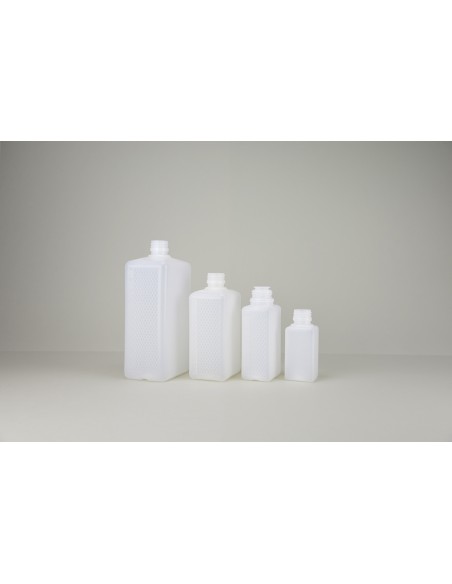 Flacons rectangulaires blancs opaques en HDPE - PP 28 | 500 ml (654-500)