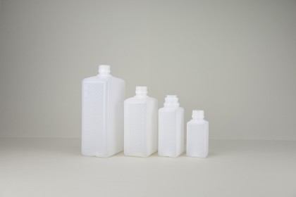 Flacons rectangulaires blancs opaques en HDPE - PP 28 | 1000 ml (654-1000)