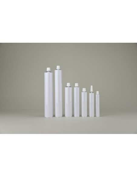 Tubes à onguents en aluminium laqués blanc | 120 ml (306-120)