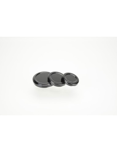 Couvercles \"Twist Off\" blancs noirs ou dorés | Noir - Pour Bocaux 30FB, 45FH, 50FH, Bt à lait 263 ml (TO-43-N)