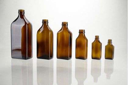 Flacons \"belge\" en verre brun rectangulaires | 1000 ml (2-1000) 2