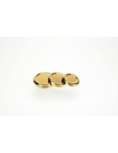 Couvercles \"Twist Off\" blancs noirs ou dorés | Doré - Pour Bocaux 200FH, hexagonaux 190 ml (TO-58-D)