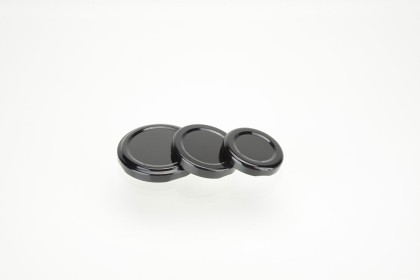 Couvercles \"Twist Off\" blancs noirs ou dorés | Noir - Pour Bocaux 400FH & marmite 120ml (TO-70-N)