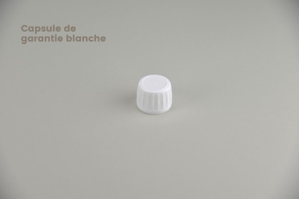 Fermetures PP 28 | Capsule blanche de garantie avec réducteur (PET) (3-B-BL-R)