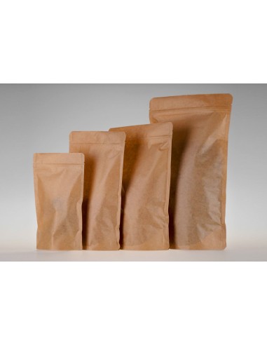 Sachets Kraft avec fenêtre et zip | 250 ml (SACH-250)