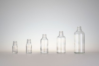 Flacons \"combi\" en verre transparent ronds - DIN 18 | 50 ml (30-T-50)
