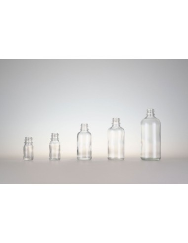 Flacons \"combi\" en verre transparent ronds - DIN 18 | 15 ml (30-T-15)