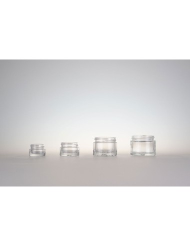Pot en verre transparent avec couvercle noir | 50 ml avec couvercle noir (602-50-C-N)