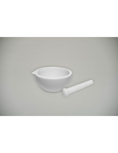 Mortier en porcelaine avec pilon | 70 ml - Ø 6.3 cm (MORT-70-P)