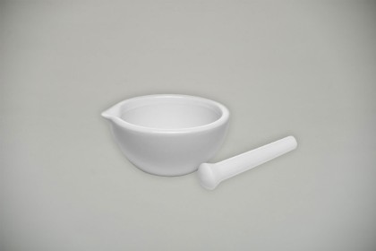 Mortier en porcelaine avec pilon | 400 ml - Ø 12.5 cm (MORT-400-P)