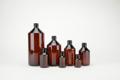Flacons "veral" en PET brun ronds - PP 28 | 150 ml (630-150)  2