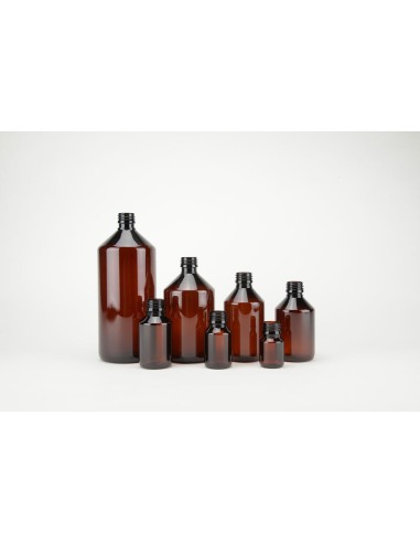Flacons "veral" en PET brun ronds - PP 28 | 150 ml (630-150) 