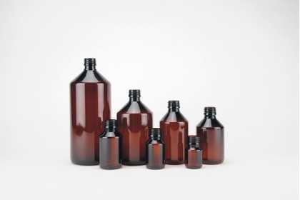 Flacons "veral" en PET brun ronds - PP 28 | 300 ml (630-300)