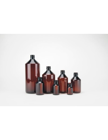 Flacons "veral" en PET brun ronds - PP 28 | 300 ml (630-300)